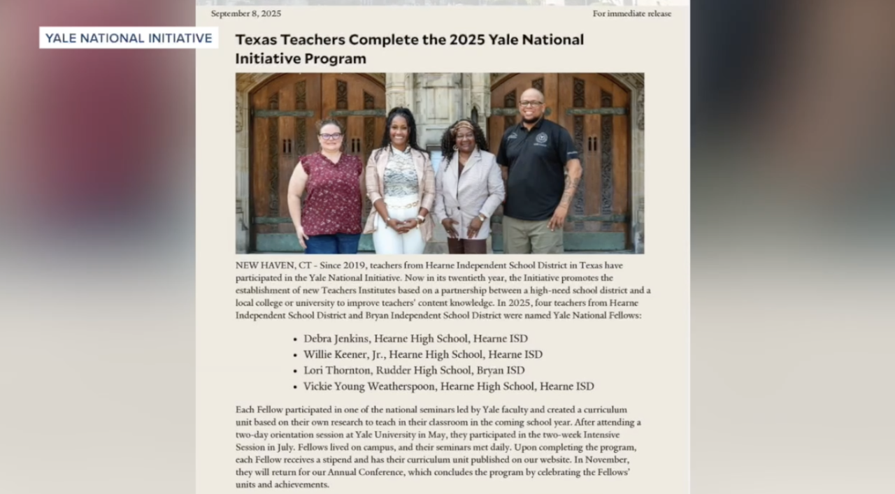 Yale Program brings Ivy League excellence to Hearne ISD classrooms