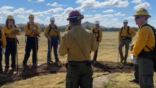 Students getting training with wildfire response