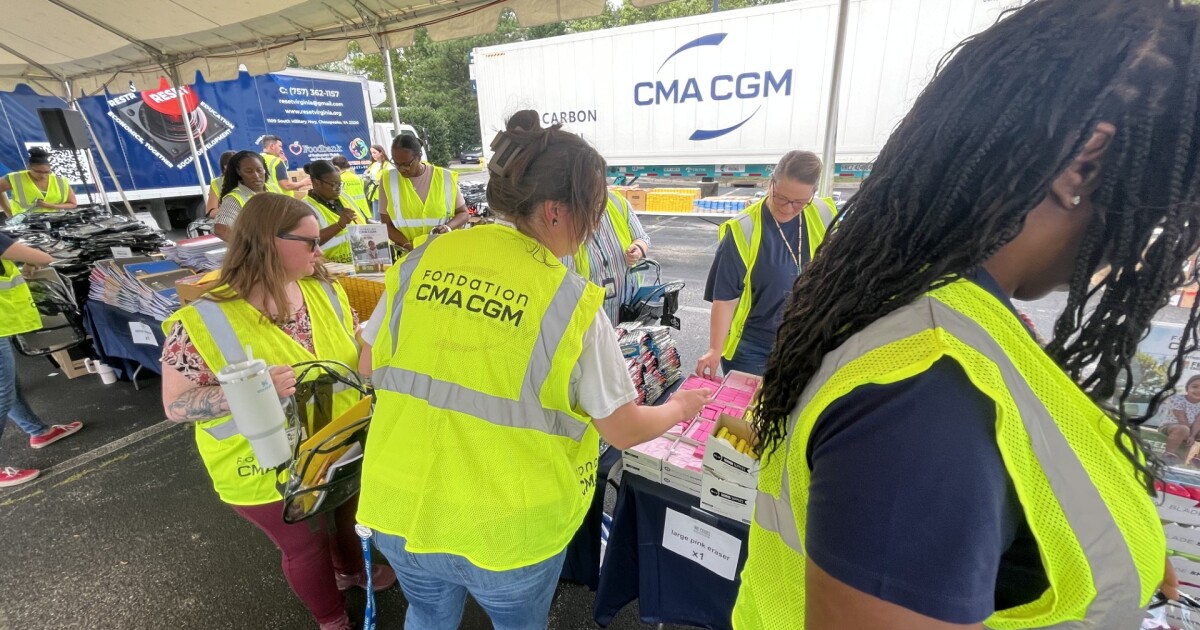 1,400 backpacks assembled at CMA CGM Norfolk HQ ahead of new school year