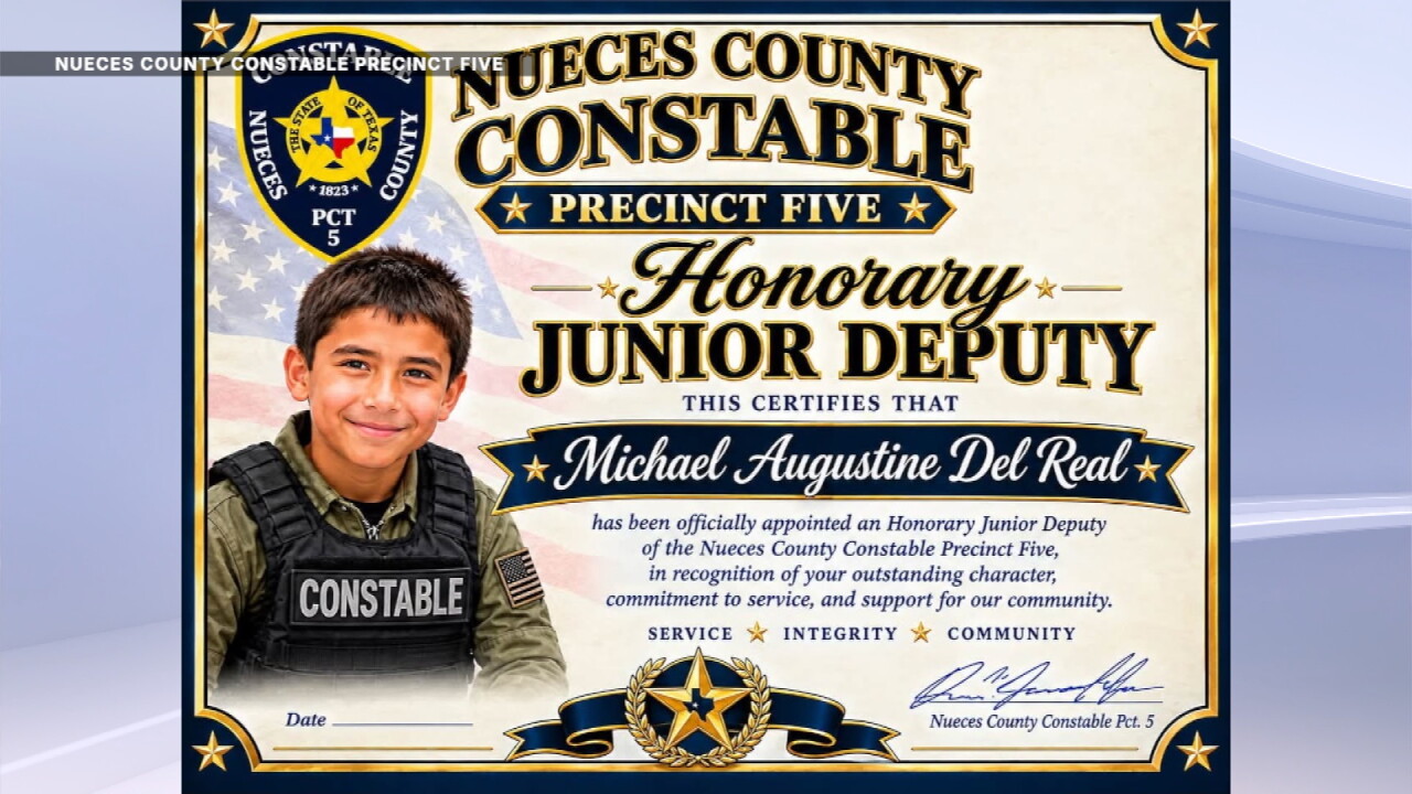 Birthday surprise! 8-year-old named honorary junior deputy with Nueces Co. Constable Pct. 5