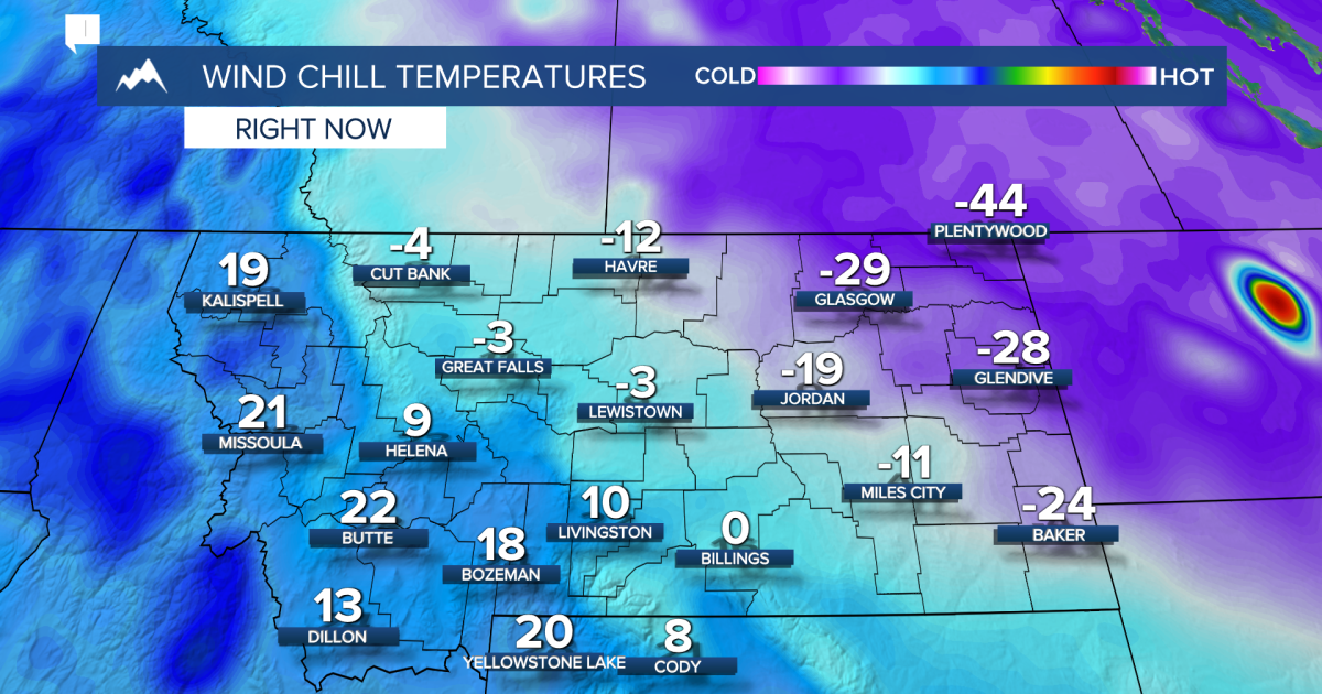 Wind Chill Down to -50 in Montana