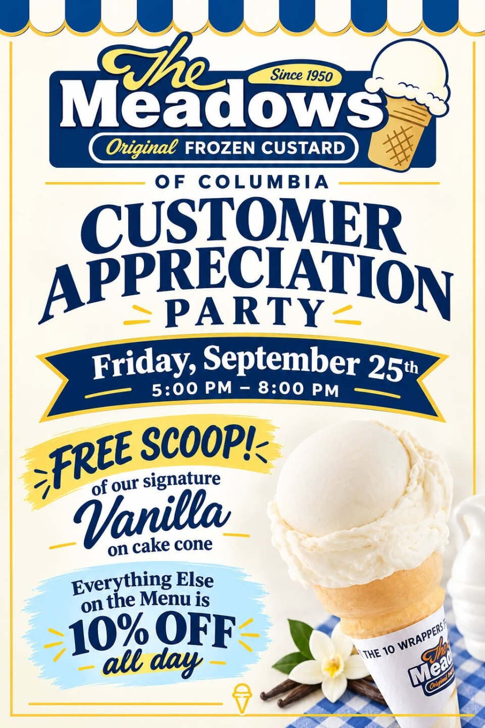 The Meadows custard shop in Columbia to throw a customer appreciation party