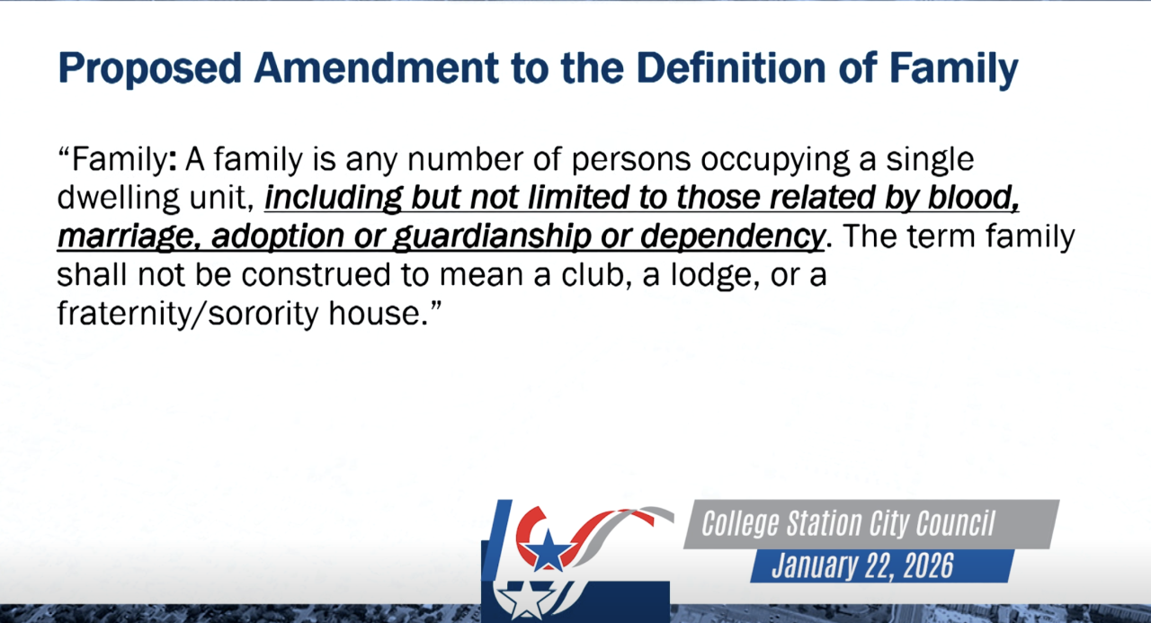 A new chapter: College Station City Council defines family to follow new state law on home occupancy