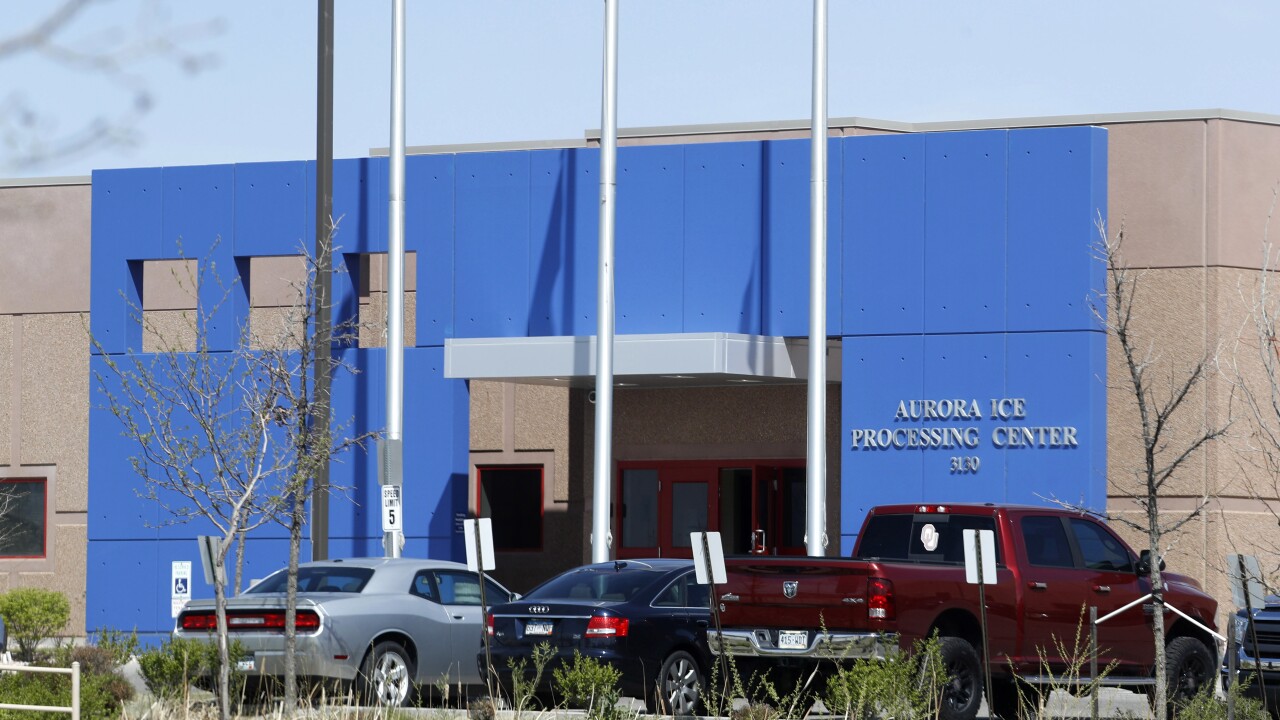 ICE detention center entrance in Aurora