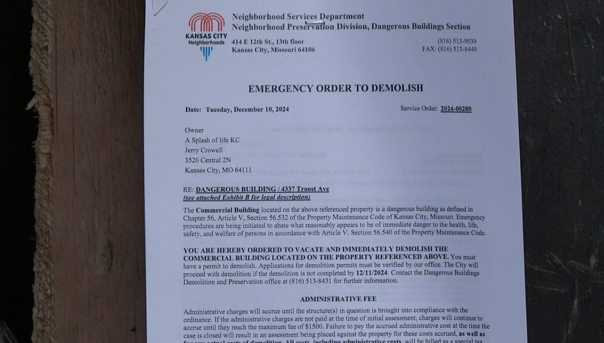 Emergency Order to Demolish