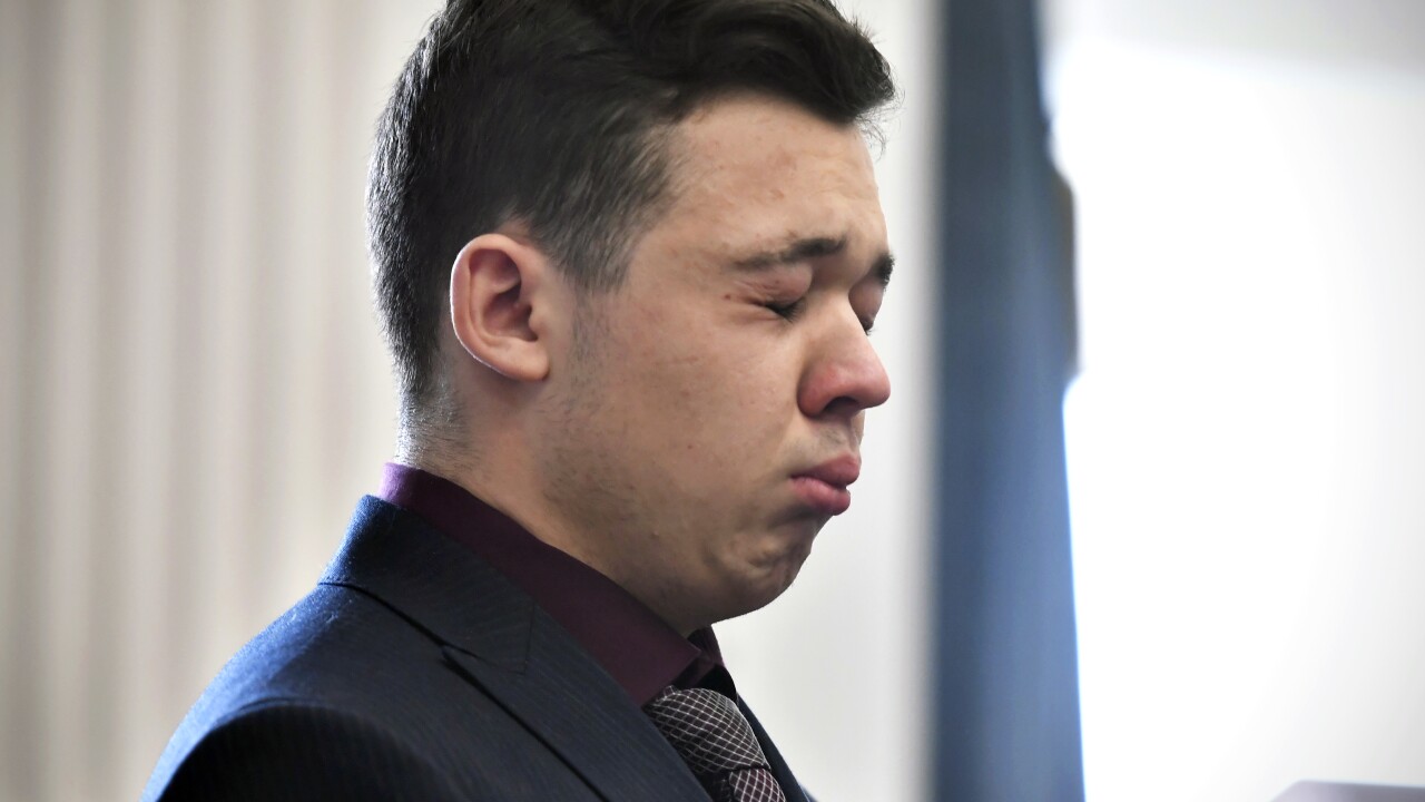 Kyle Rittenhouse closes his eyes and cries after being found not guilty, Nov. 19, 2021