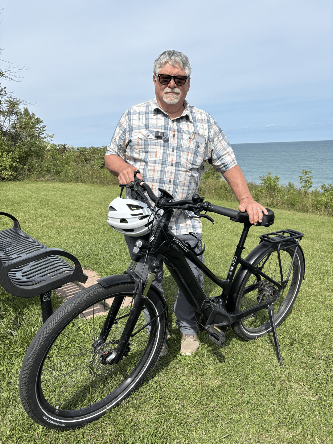 Dale Feuling, rides e-bike on Oak Leaf Trail 