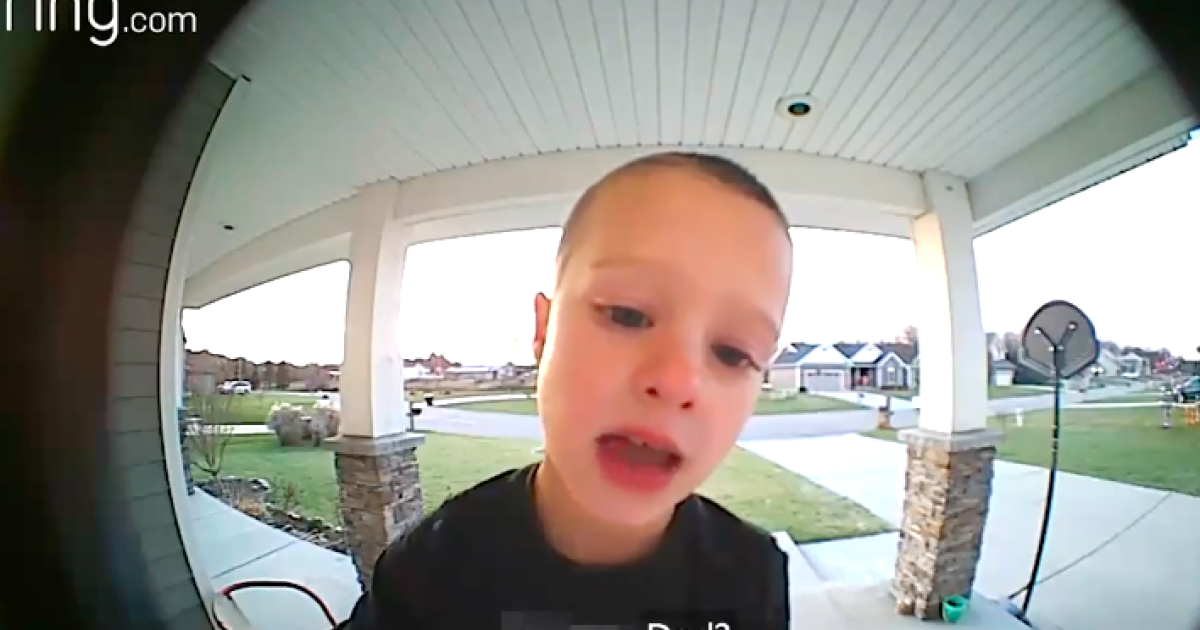 Watch: Kid uses video doorbell system to talk to his dad