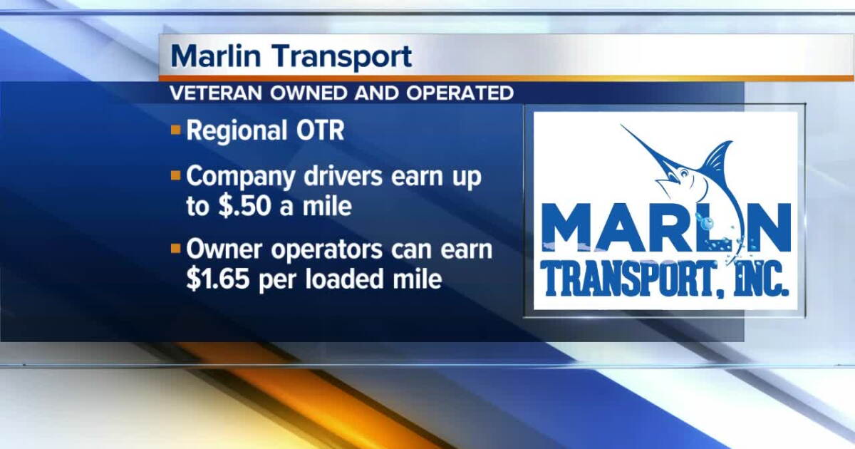 Marlin Operating Marlin Transport hiring drivers, owner operators