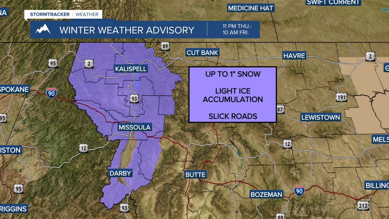 Winter Weather Advisories in effect Thursday through Friday