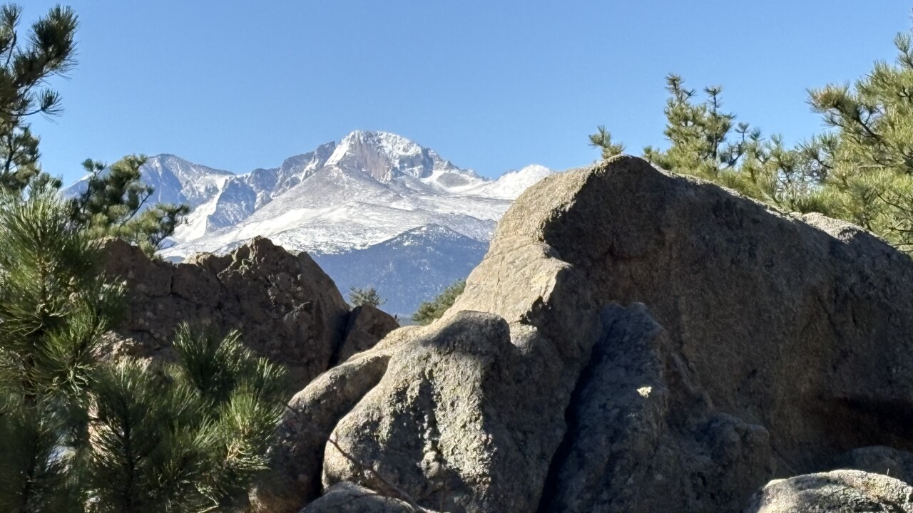 View of Longs Peak from Gem Lake trail