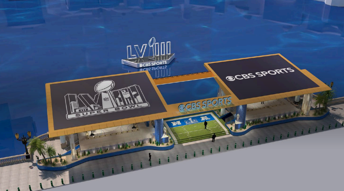 CBS Sports set - Super Bowl LVIII