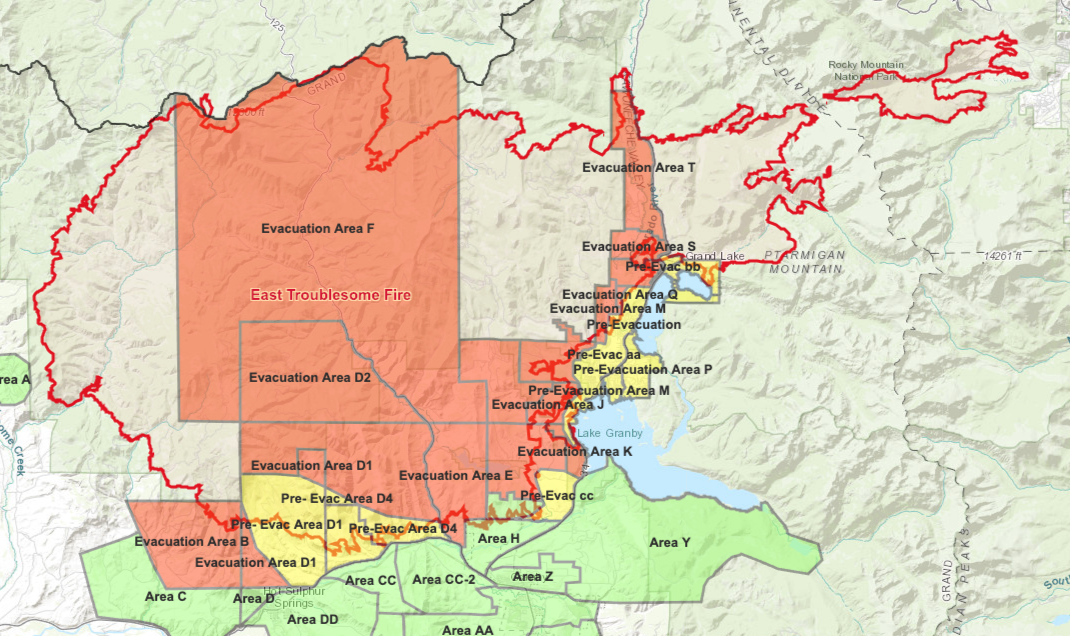 East Troublesome Fire evacuation map_Oct 30 2020