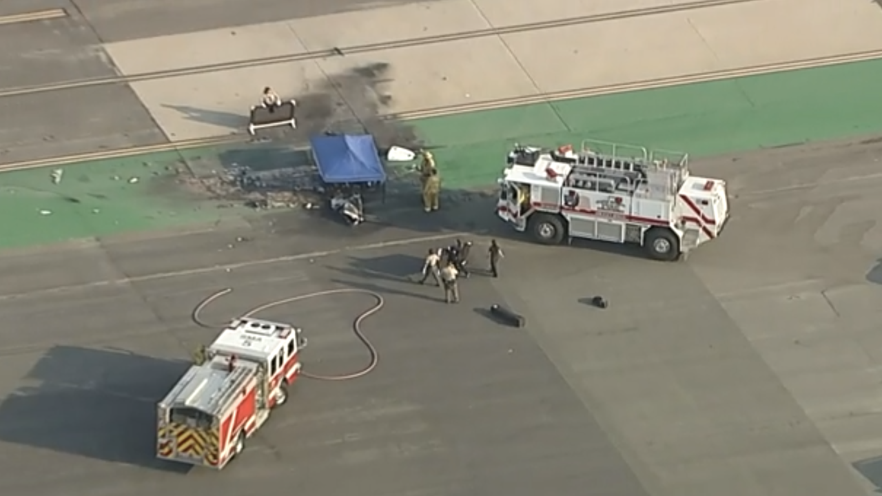 Santa Monica Airport small plane crash southern California