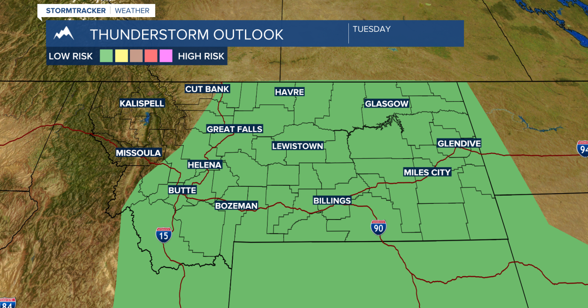 Stronger thunderstorms possible Tuesday afternoon for SW Montana