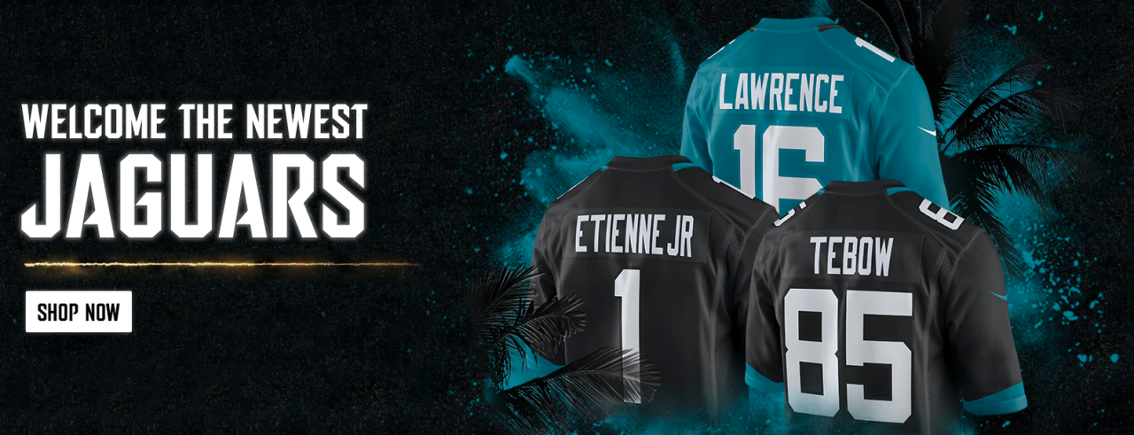 'Welcome the Newest Jaguars' ad featuring Tim Tebow's No. 85 jersey
