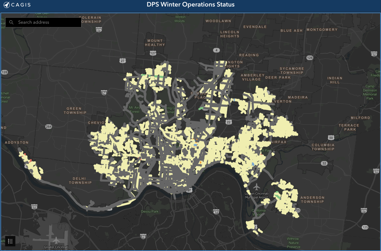 Cincinnati Snow Plow Tracker