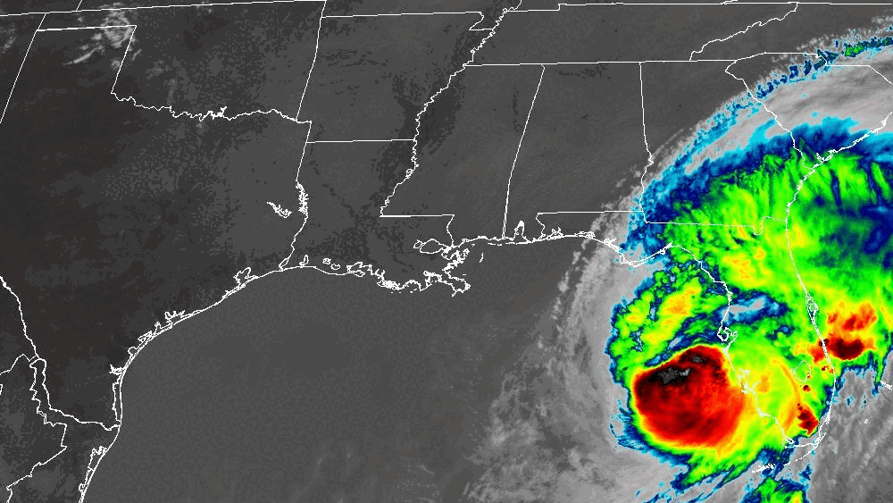 Hurricane Milton as it crosses Florida.