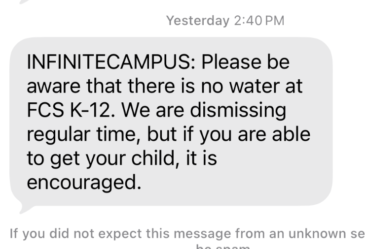 This is the text that was sent to parents during school hours.