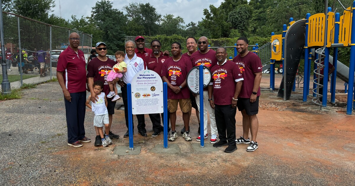 Volunteers team up to build new playground for Baltimore students
