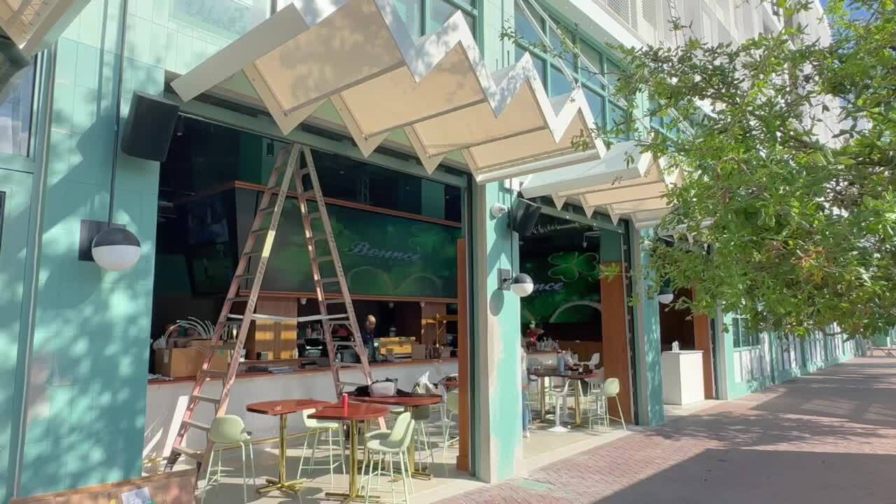 Work being done to Bounce Sporting Club in Delray Beach day before soft opening, March 15, 2024