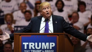 Republican presidential candidate Donald Trump speaks at a rally at the South Point Hotel & Casino on February 22, 2016 in Las Vegas, Nevada.
