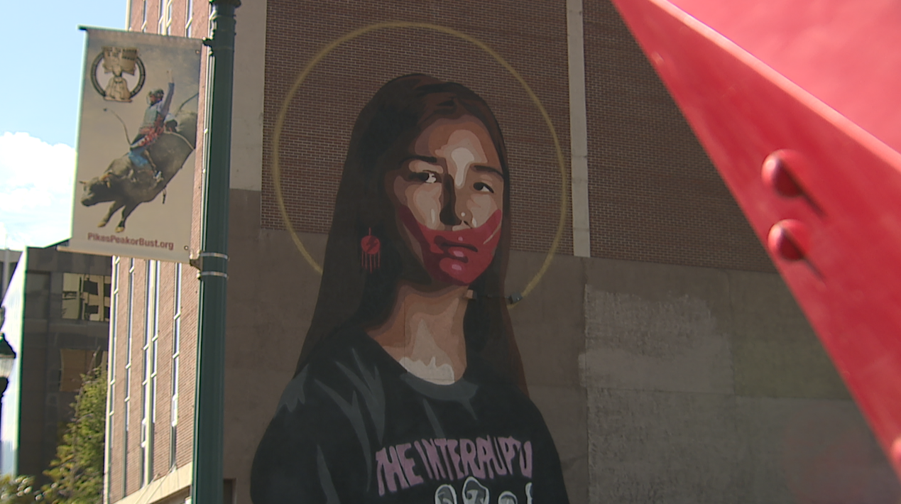 Missing and murdered indigenous women mural in Colorado Springs