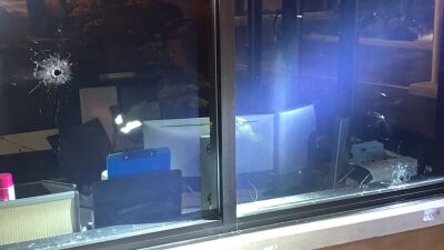 Provo MTC window gunshot bullet holes