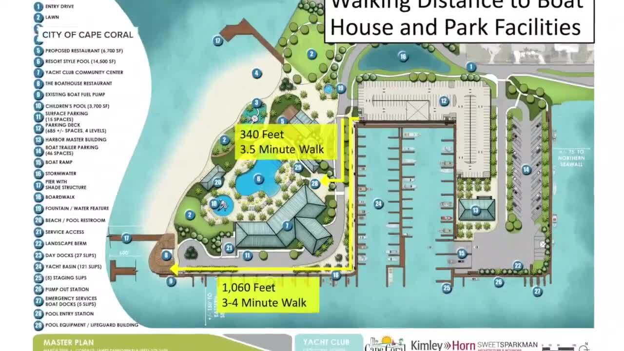 City of Cape Coral Yacht Club plans map walk