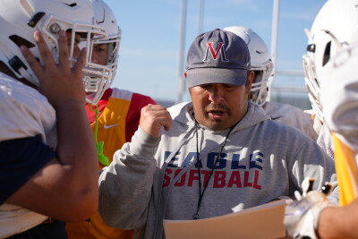 Veterans Memorial football head coach Ben Bitner