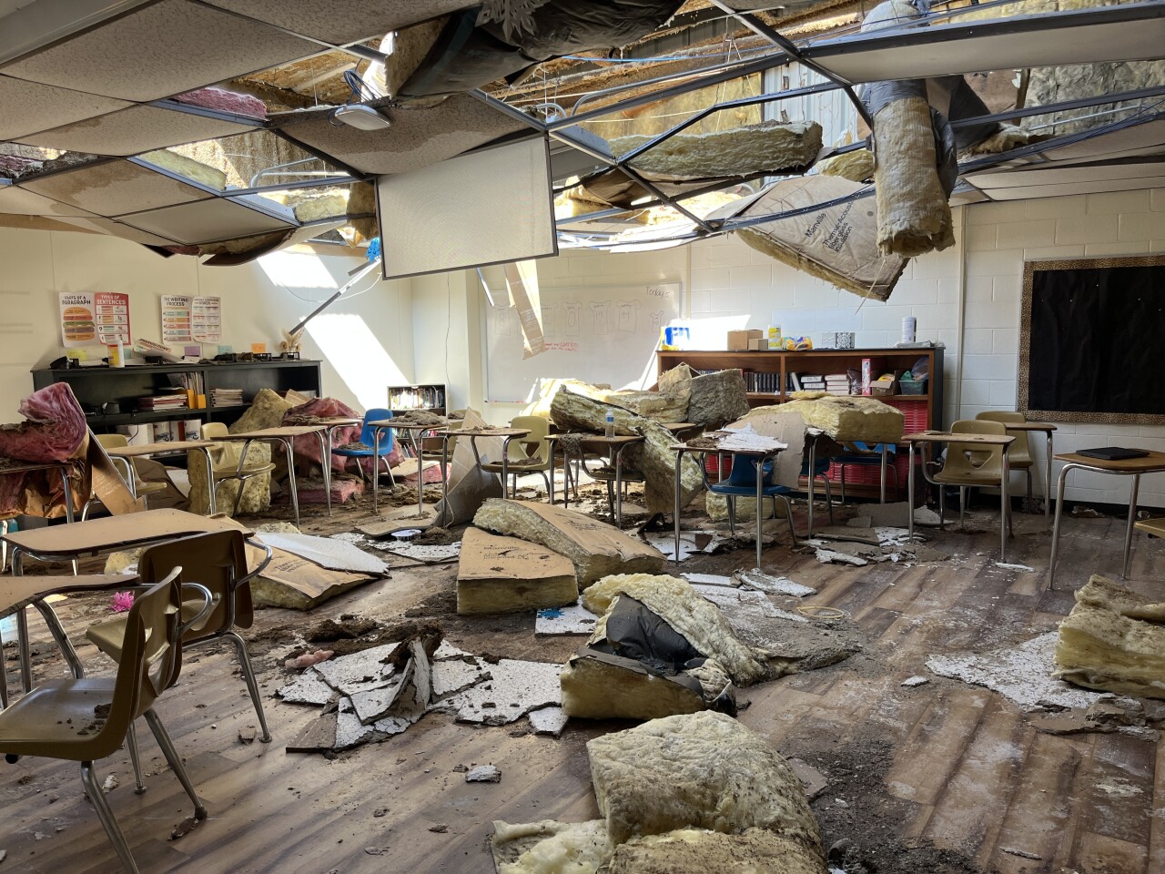 Beggs Middle School damage