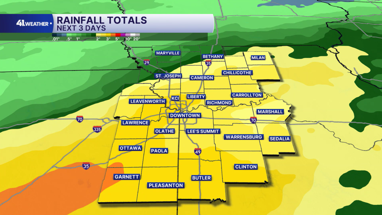 Expected Rain Totals Through Thursday