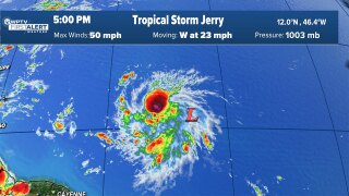 Tropical Storm Jerry 5 p.m. Oct. 7, 2025