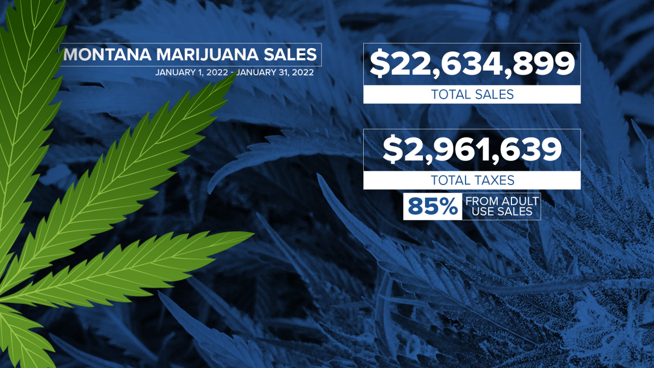 Jan MT Marijuana Sales