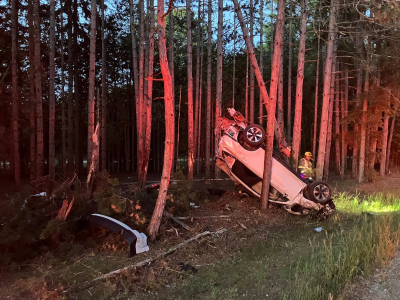 One person was injured in an early morning crash in the Town of Peshtigo on Wednesday.