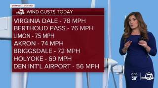 Peak Wind Gusts Friday