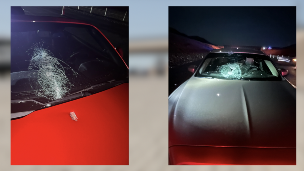 Hurled Rocks Police search for suspects who threw rocks at cars from overpass