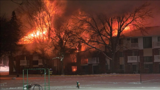 Fire taking place Crossroads apartm