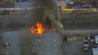 Crews respond to fire near downtown Las Vegas