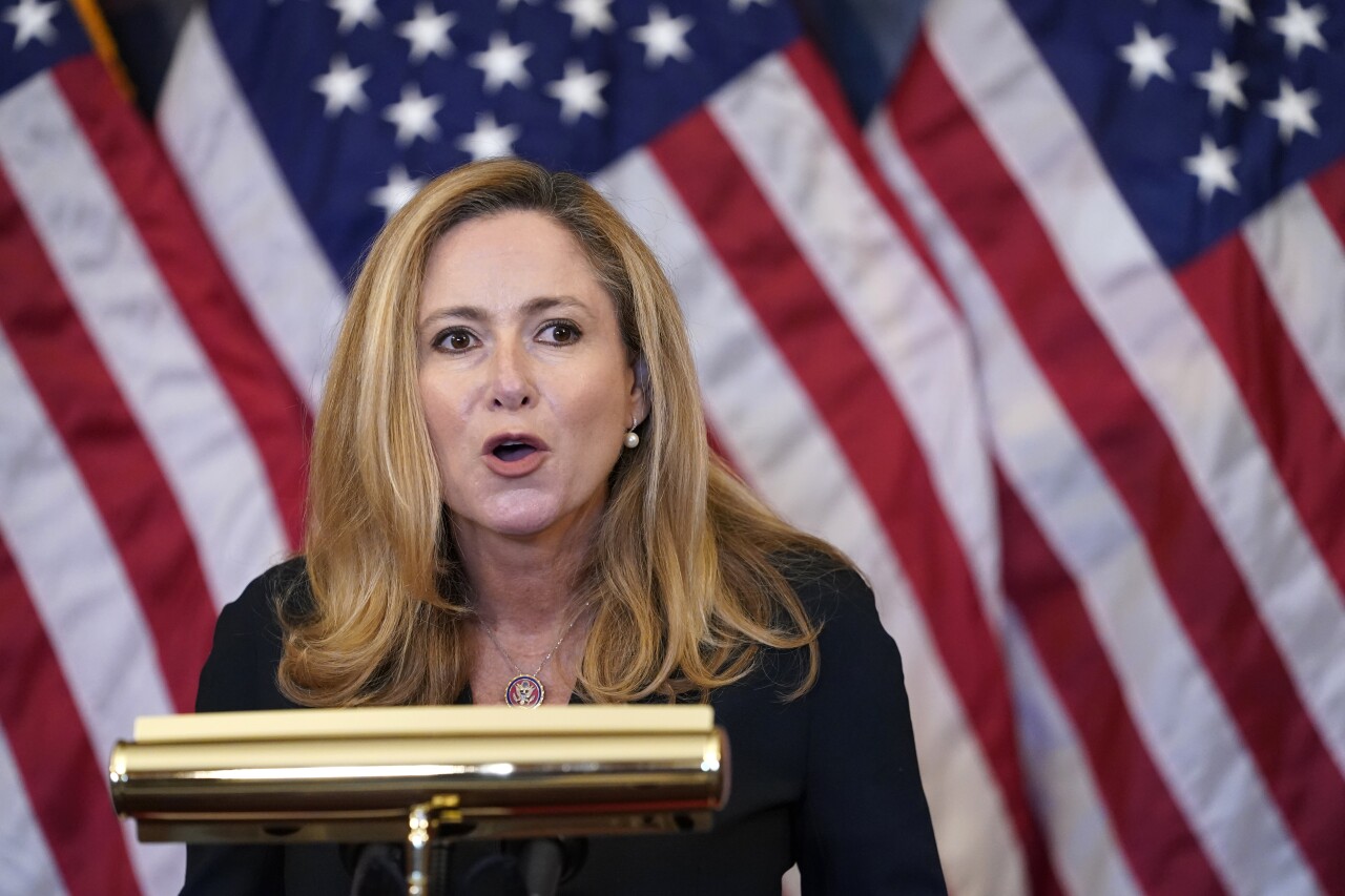 US Rep. Debbie Mucarsel-Powell during 2020 news conference on COVID-19