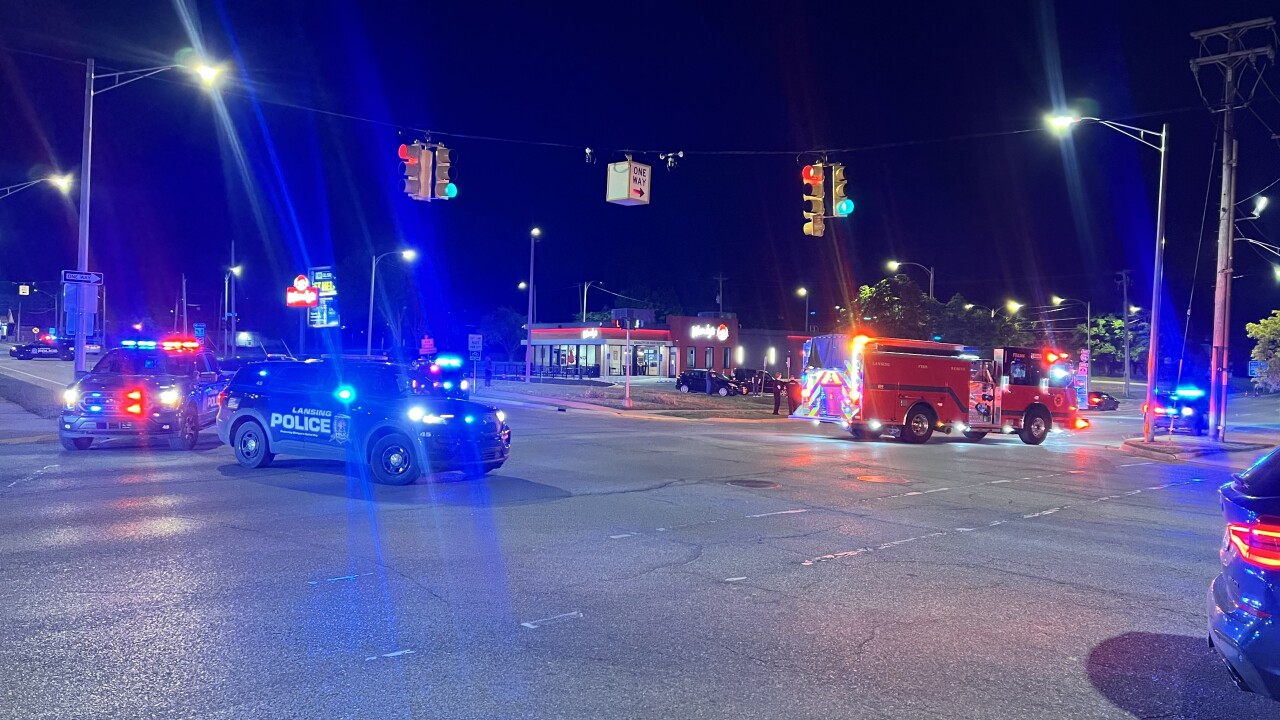  Police investigating car and pedestrian crash