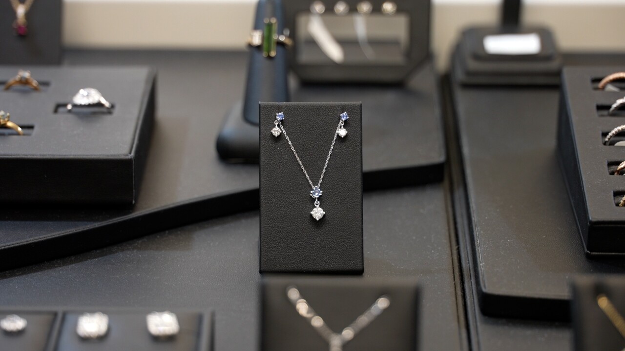 Earrings and a necklace