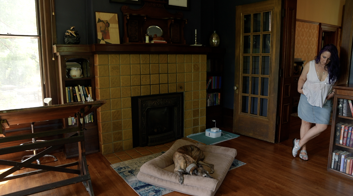 Jenny Heath and her dog Lionel