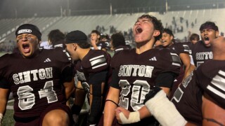 Sinton celebrates third round playoff win over Wimberley football