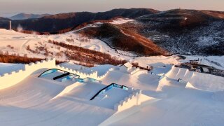 Scope out the Olympic slopestyle course at Genting Snow Park