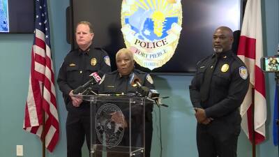Fort Pierce Police Chief Diane Hobley-Burney speaks at a news conference on June 13, 2024, about gun violence.