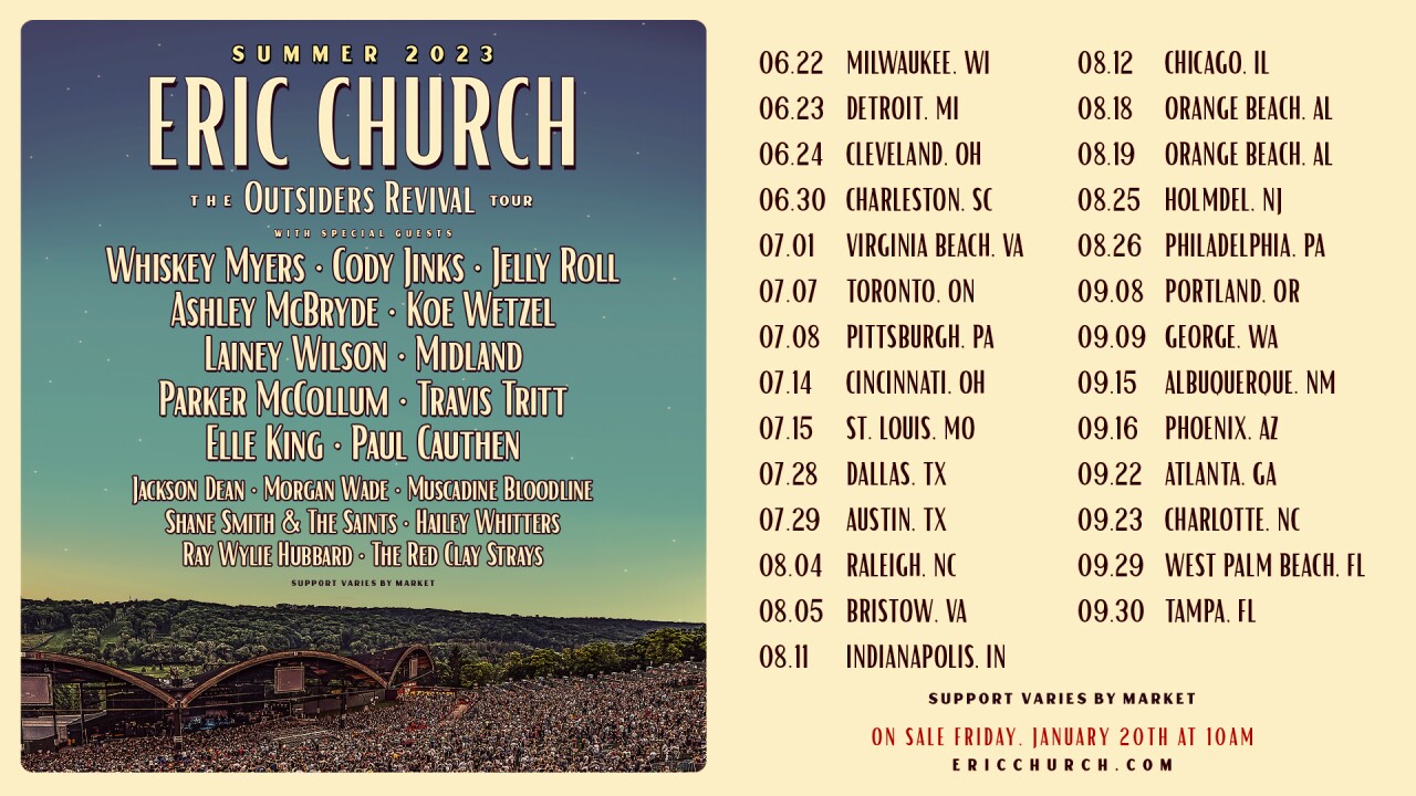 eric church the outsiders revival tour set list