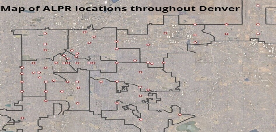 Map of automated license plate readers in Denver