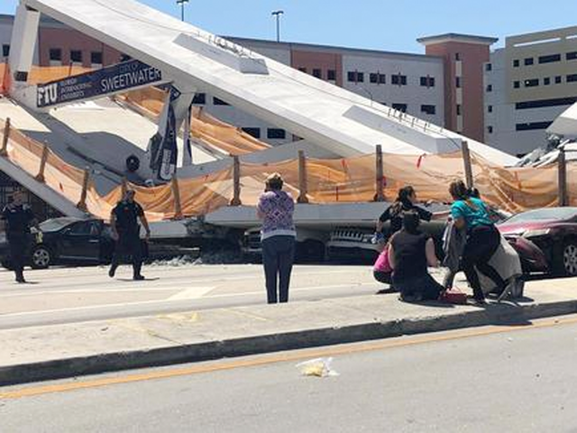 PHOTOS: Bridge collapse near Florida International University crushes cars