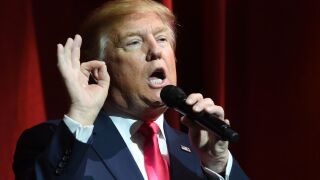 Donald Trump speaks at an event.